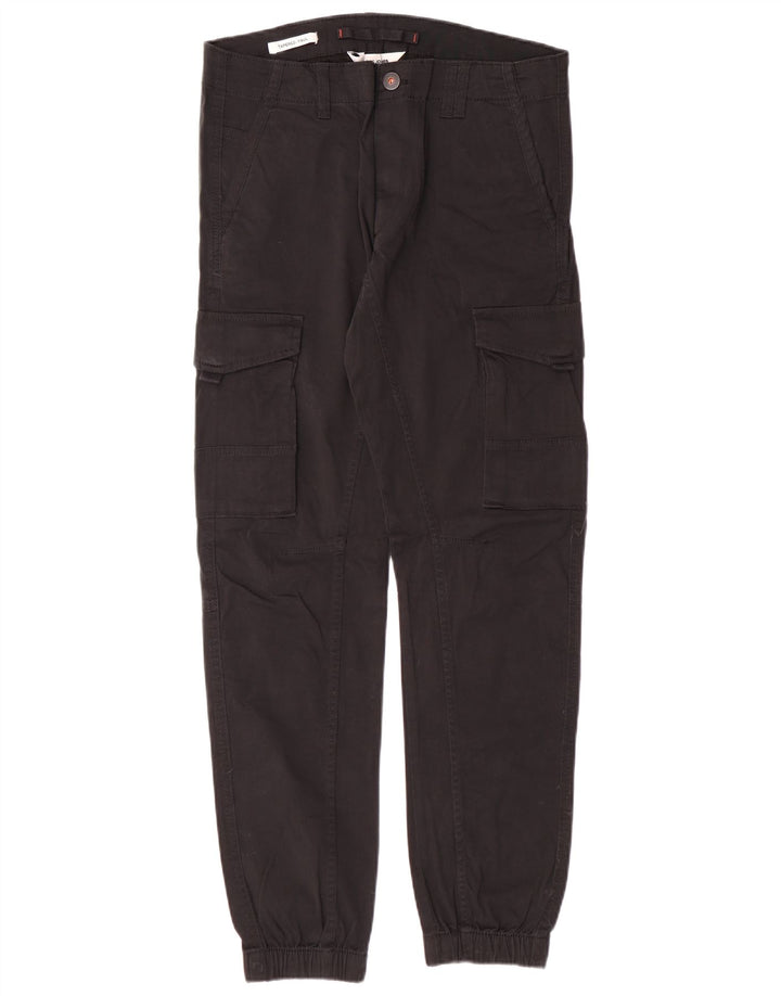 JACK & JONES Pantaloni cargo affusolati Paul da uomo W31 L32 classici in cotone nero