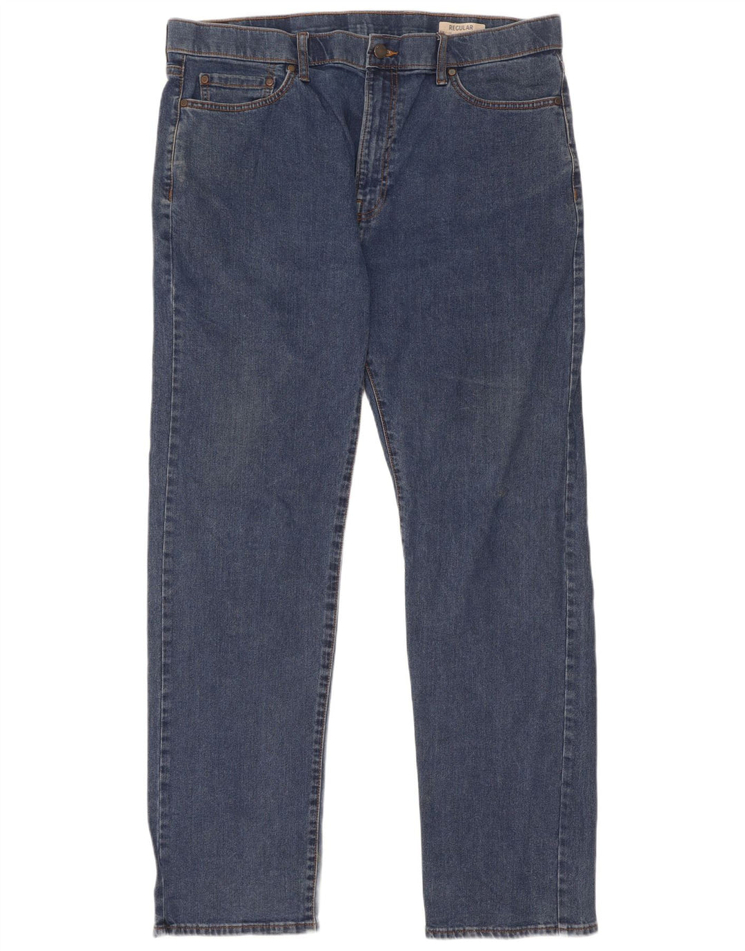 Jeans dritti regolari da uomo Marks & Spencer W38 L33 cotone blu