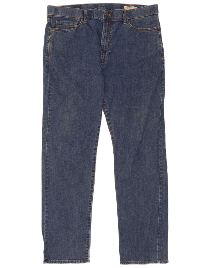 Jeans dritti regolari da uomo Marks & Spencer W38 L33 cotone blu