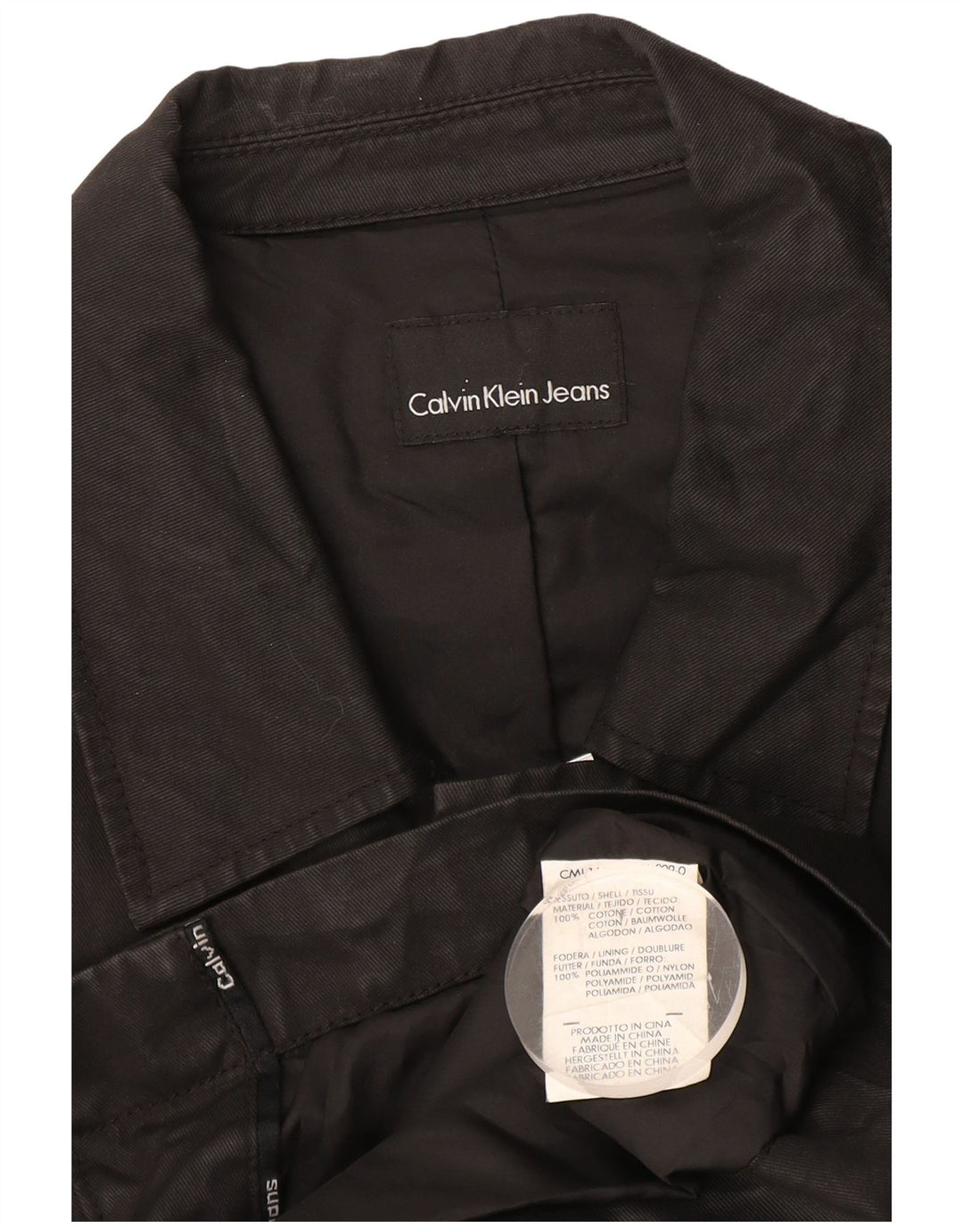 Giacca militare da uomo Calvin Klein UK 38 cotone nero medio