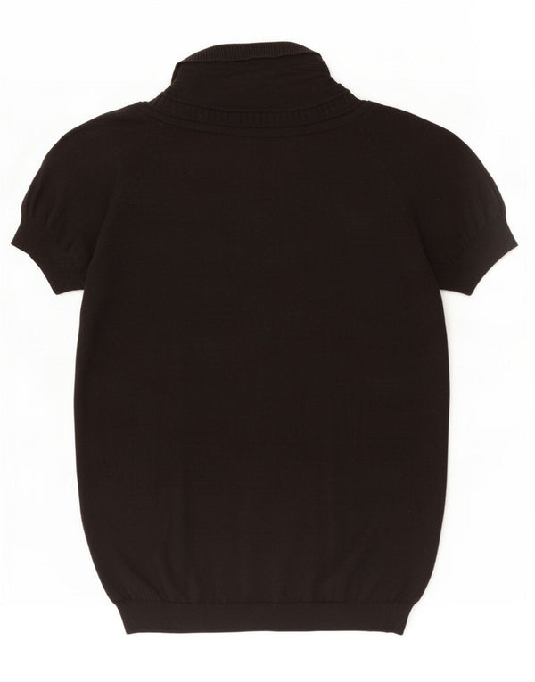 Armani Jeans Camicetta a maniche corte da donna Top UK 10 Small Nero Seta
