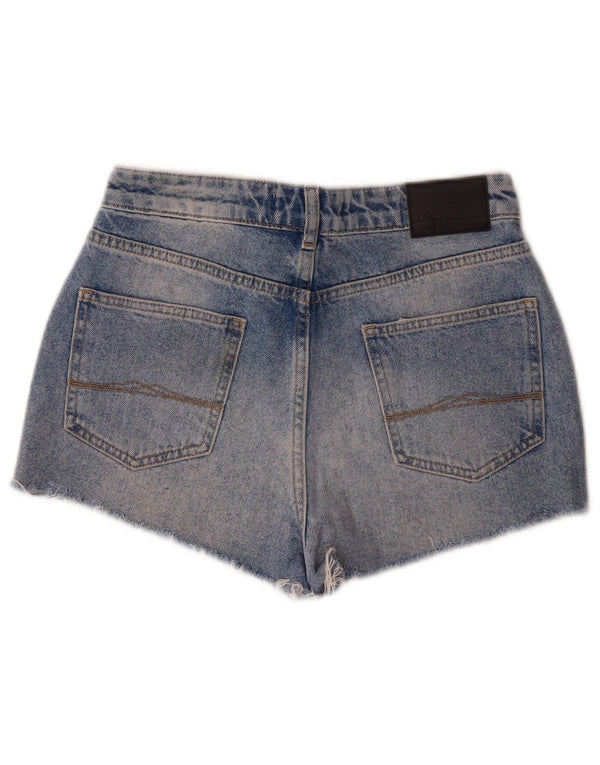 Pantaloncini di jeans a vita alta Salcombe da donna Jack Wills UK 8 piccoli W28 blu