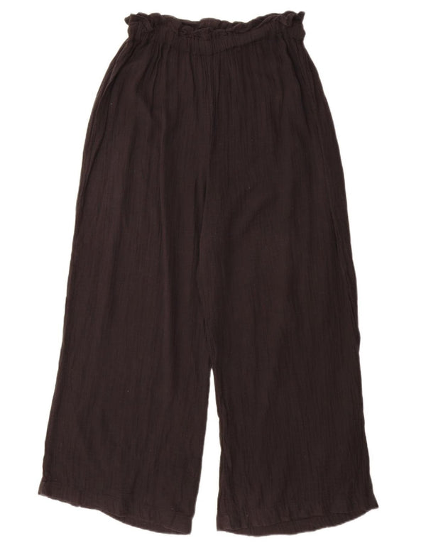 Topshop Pantaloni casual da donna Petite a gamba larga piccoli W27 L29 cotone nero