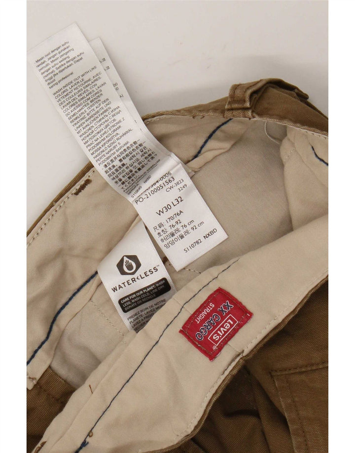 Pantaloni cargo dritti da uomo Levi's W30 L32 cotone kaki