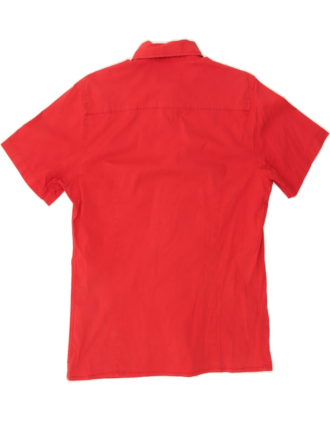 CALVIN KLEIN JEANS Mens Short Sleeve Shirt Medium Red Cotton Vintage Calvin Klein Jeans and Second-Hand Calvin Klein Jeans from Messina Hembry 