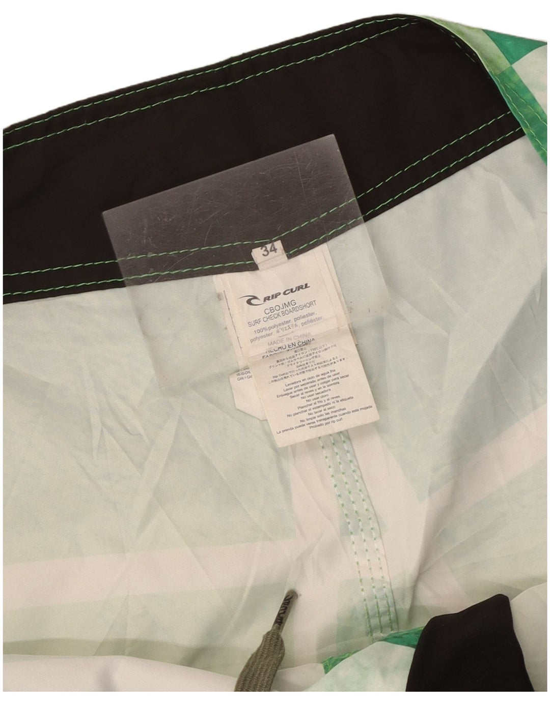 Pantaloncini da bagno con grafica da uomo Rip Curl, poliestere grande a quadri verdi