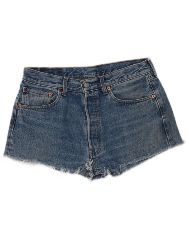 Levi's Womens 501 Denim Hot Pants W32 Large Blu Cotone