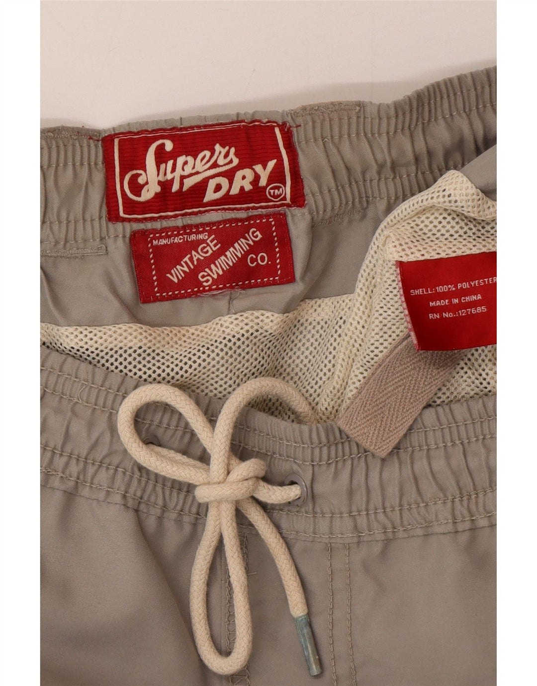 Pantaloncini da bagno grafici da uomo Superdry Poliestere grigio medio