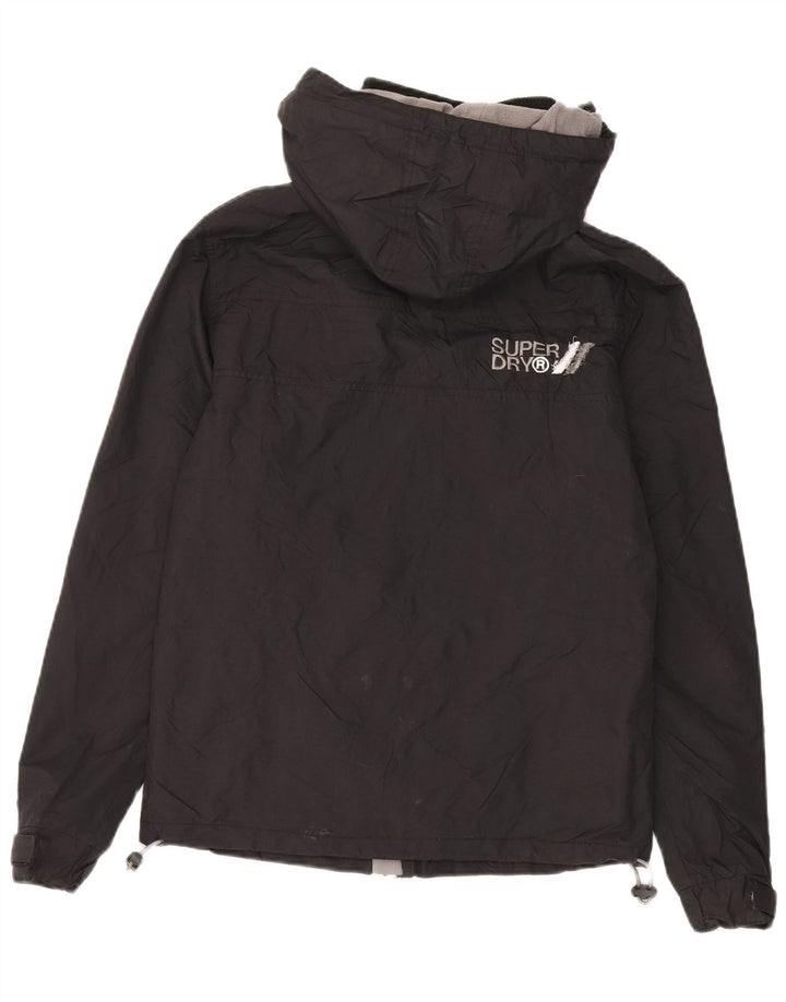 Giacca a vento con cappuccio da donna Superdry UK 14 nylon nero medio