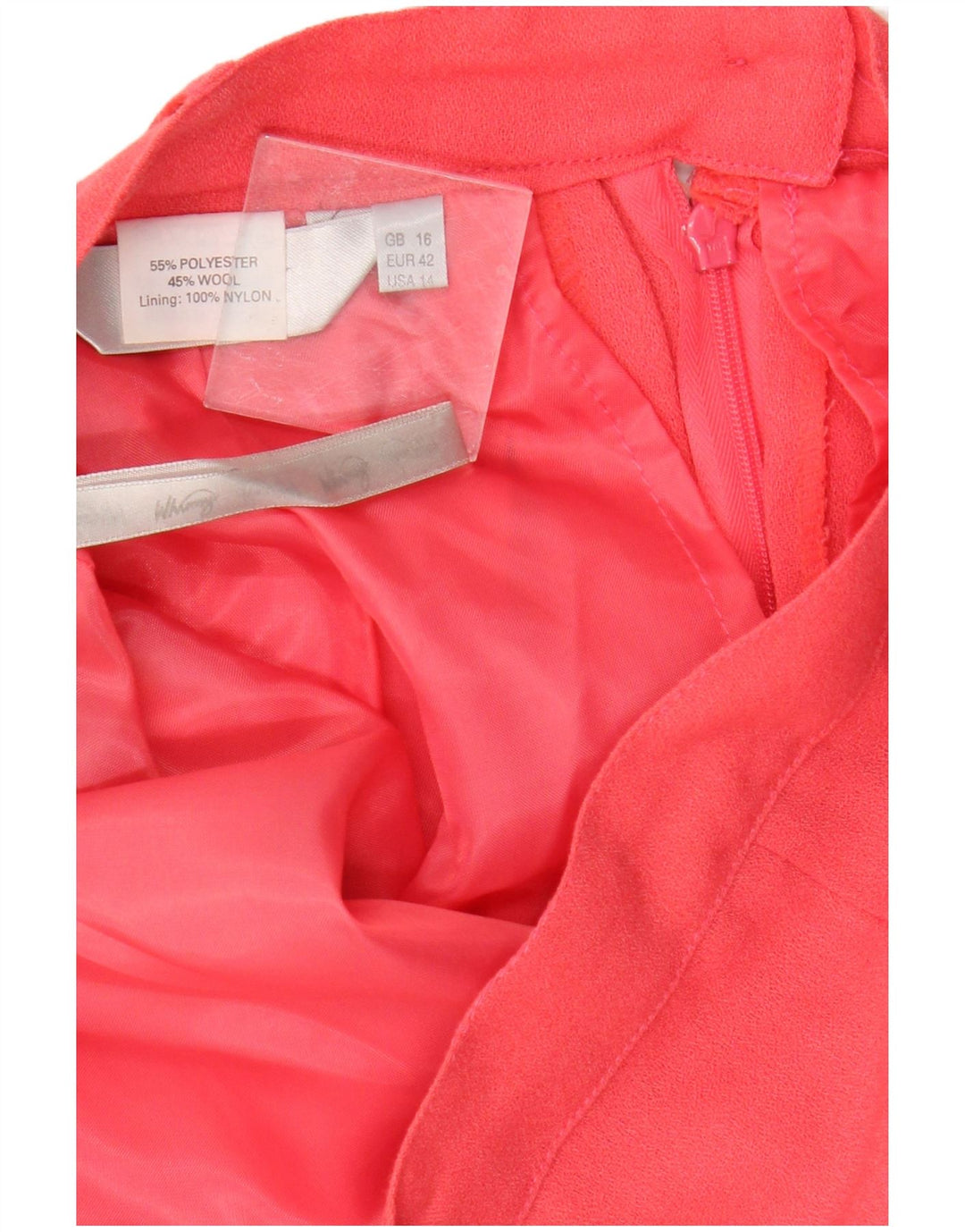 Gonna a pieghe a vita alta da donna Whimsy UK 16 Large W30 Poliestere rosa