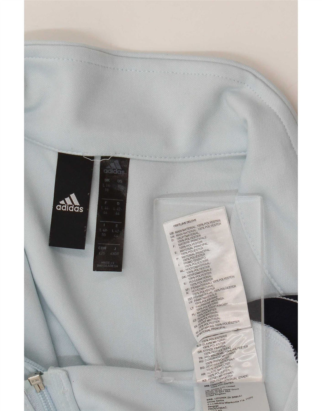 Giacca da tuta da donna Adidas UK 16/18 Large Blu Colourblock