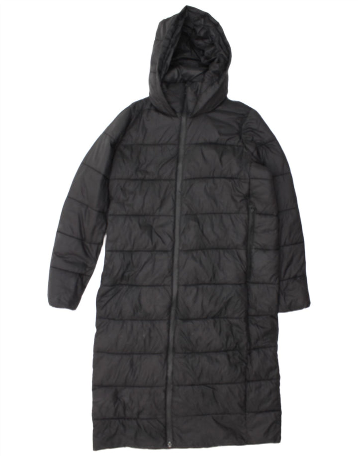 Cappotto imbottito con cappuccio da donna Zara UK 14 nylon nero medio