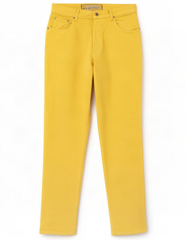 Oil Company Jeans affusolati da uomo IT 50 Large W34 L33 Giallo Cotone