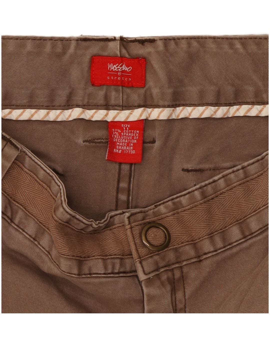 MOSSIMO Pantaloni casual bootcut da donna US 11 Large W32 L31 Cotone marrone