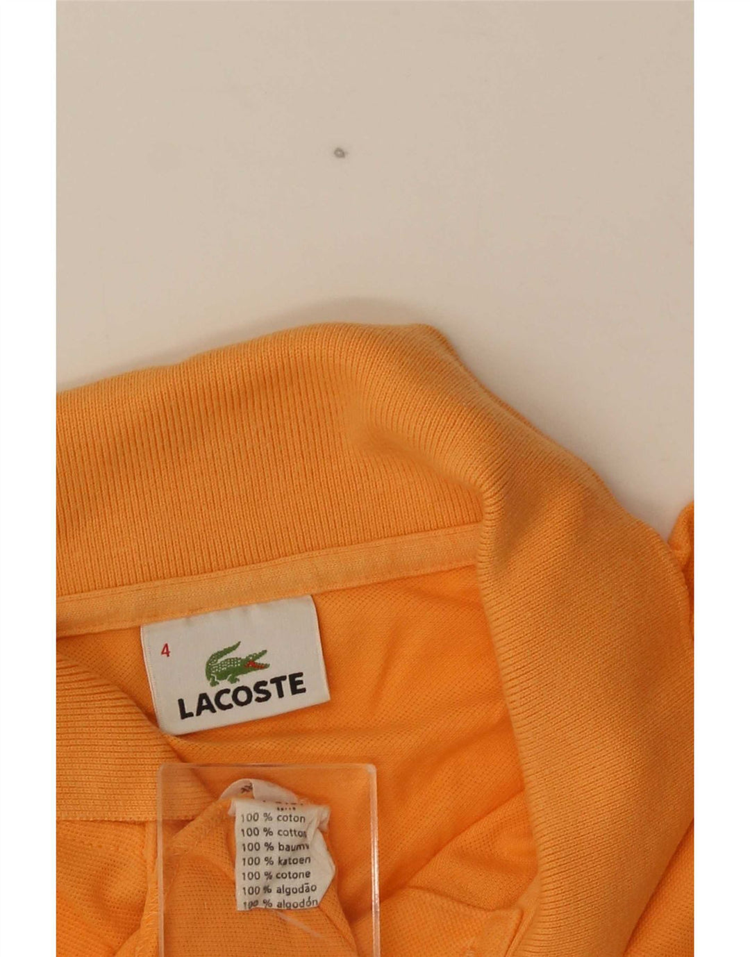 Polo da uomo Lacoste taglia 4, cotone arancione medio