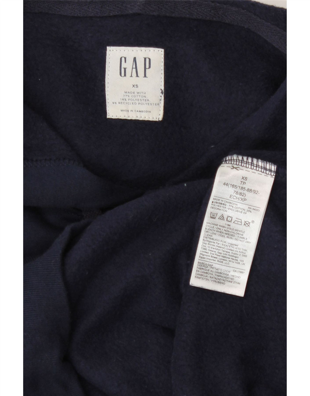 Felpa con cappuccio grafica da uomo Gap XS in cotone blu navy