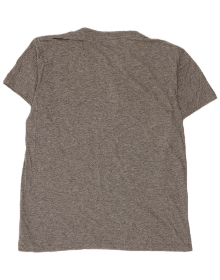 T-shirt grafica da uomo Diesel Top grande in cotone grigio