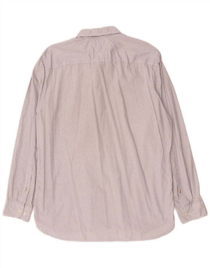TOMMY HILFIGER Camicia da uomo vestibilità regolare XL cotone maculato bianco