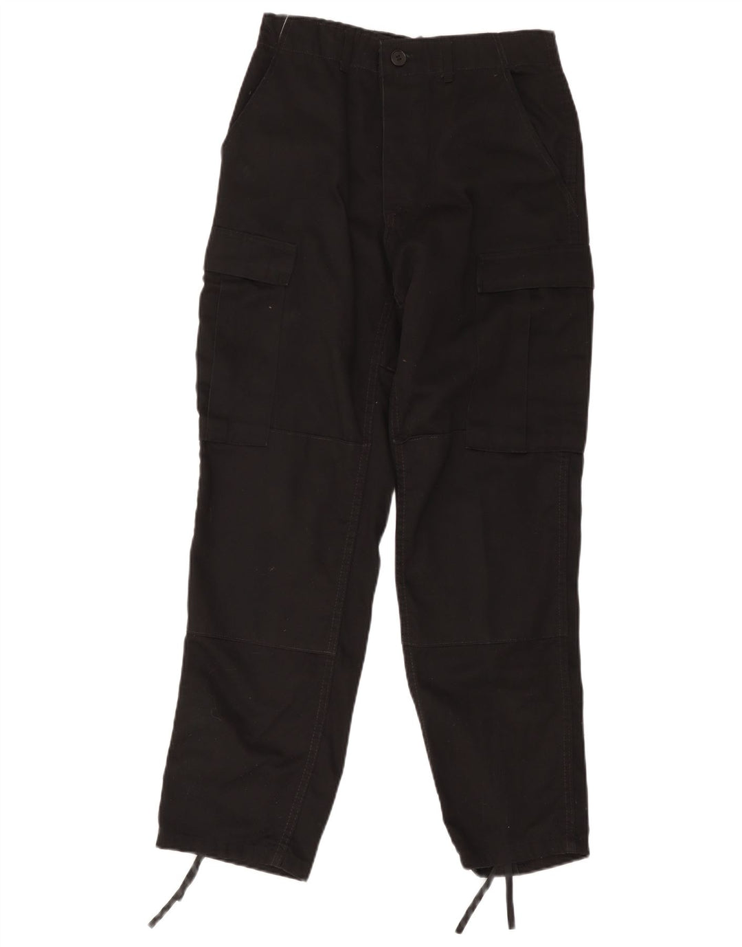 Pantaloni cargo regolari da donna vintage piccoli W28 L30 in cotone nero