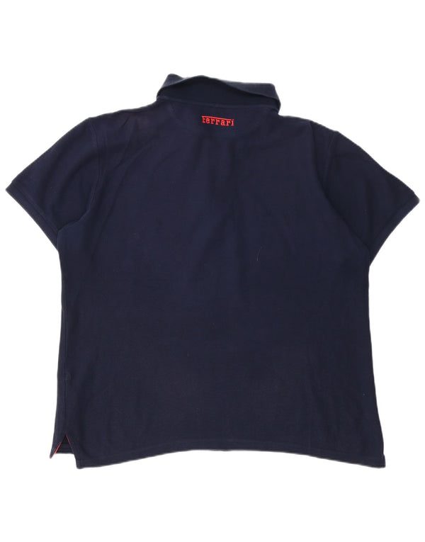 Polo Uomo Ferrari Media Cotone Blu Navy