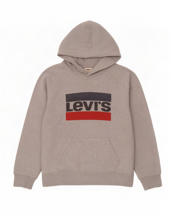 Maglione con cappuccio grafico da uomo Levi's, grande cotone chiazzato grigio