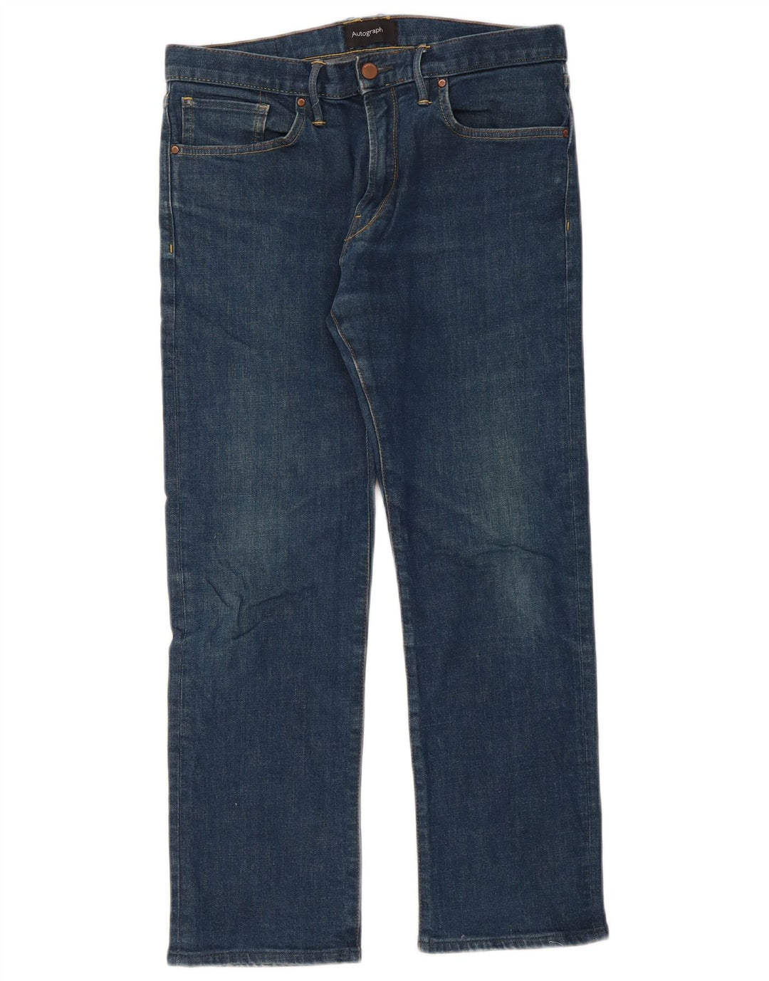 Jeans dritti autografi da uomo Marks & Spencer W32 L29 cotone blu