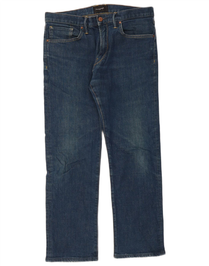 Jeans dritti autografi da uomo Marks & Spencer W32 L29 cotone blu