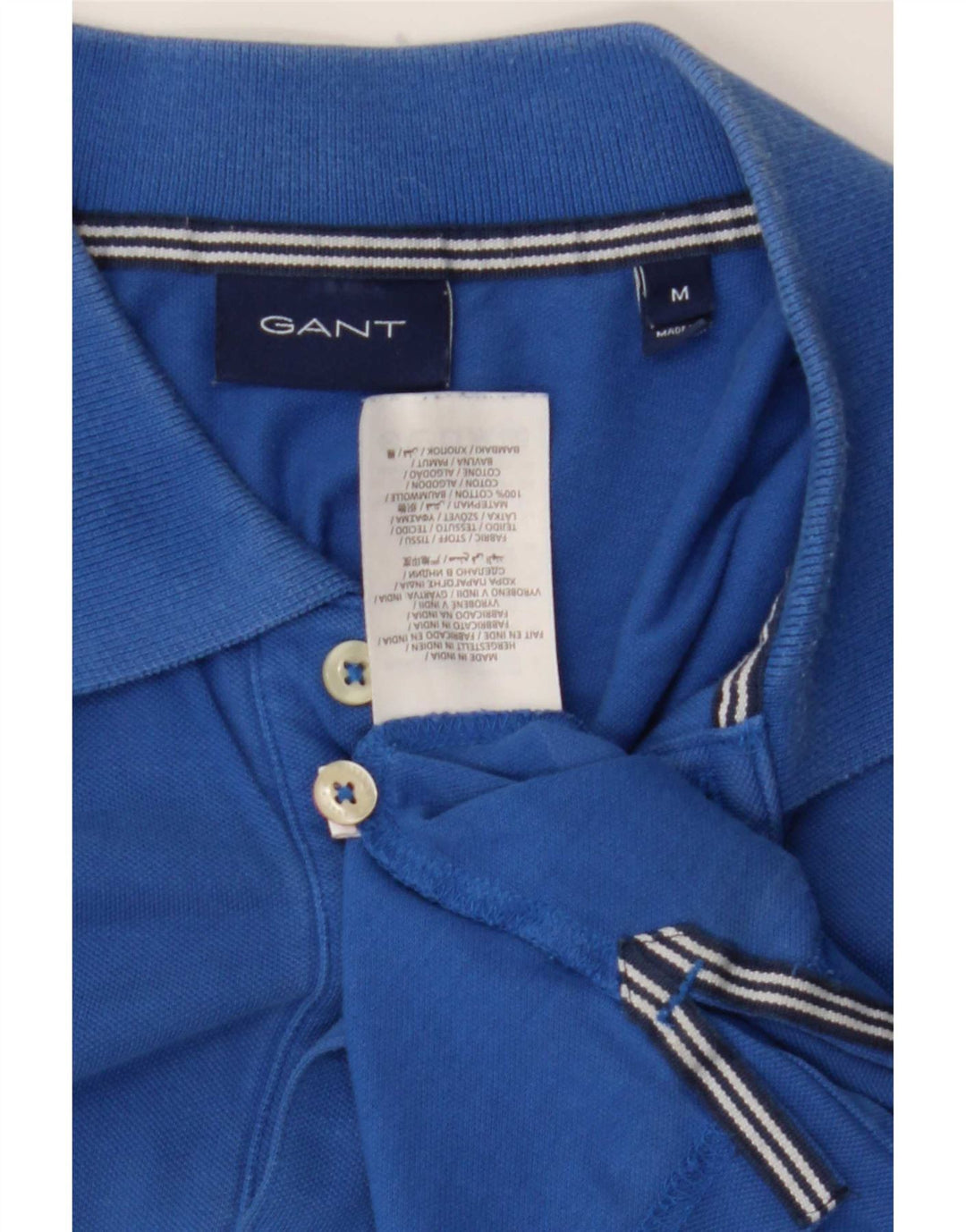 Polo da uomo Gant in cotone blu medio