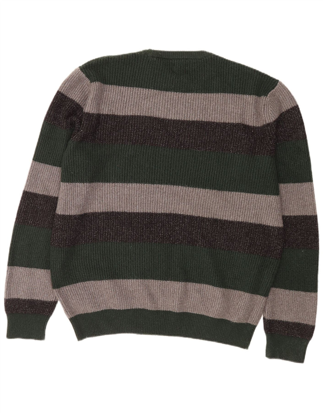 MARKS & SPENCER Maglione maglione girocollo da uomo XL a righe multicolore