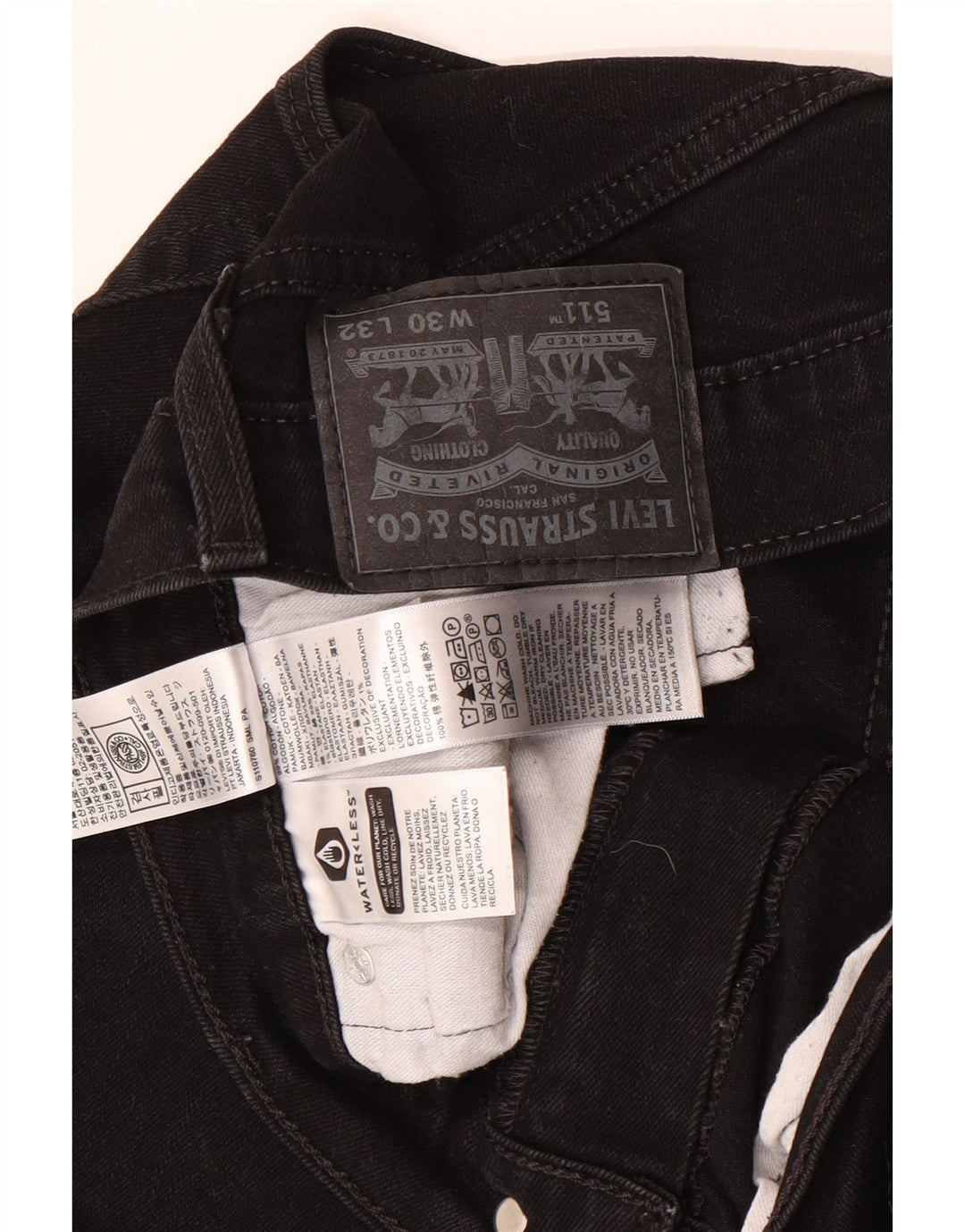 Jeans Levi's Uomo 511 Slim W30 L32 Cotone Nero