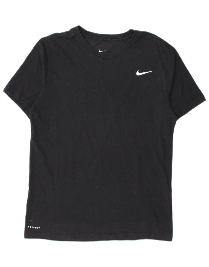 NIKE Mens Dri Fit T-Shirt Top Small Black Cotton