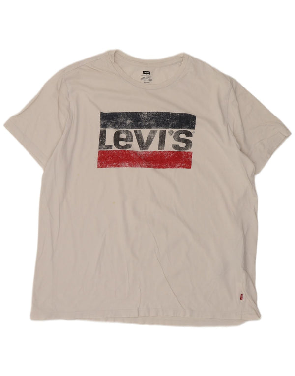 T-shirt grafica da uomo Levi's Top XL in cotone bianco