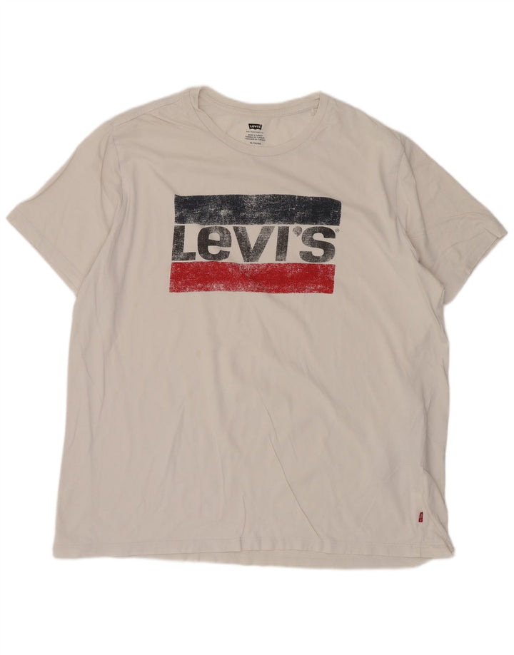 T-shirt grafica da uomo Levi's Top XL in cotone bianco