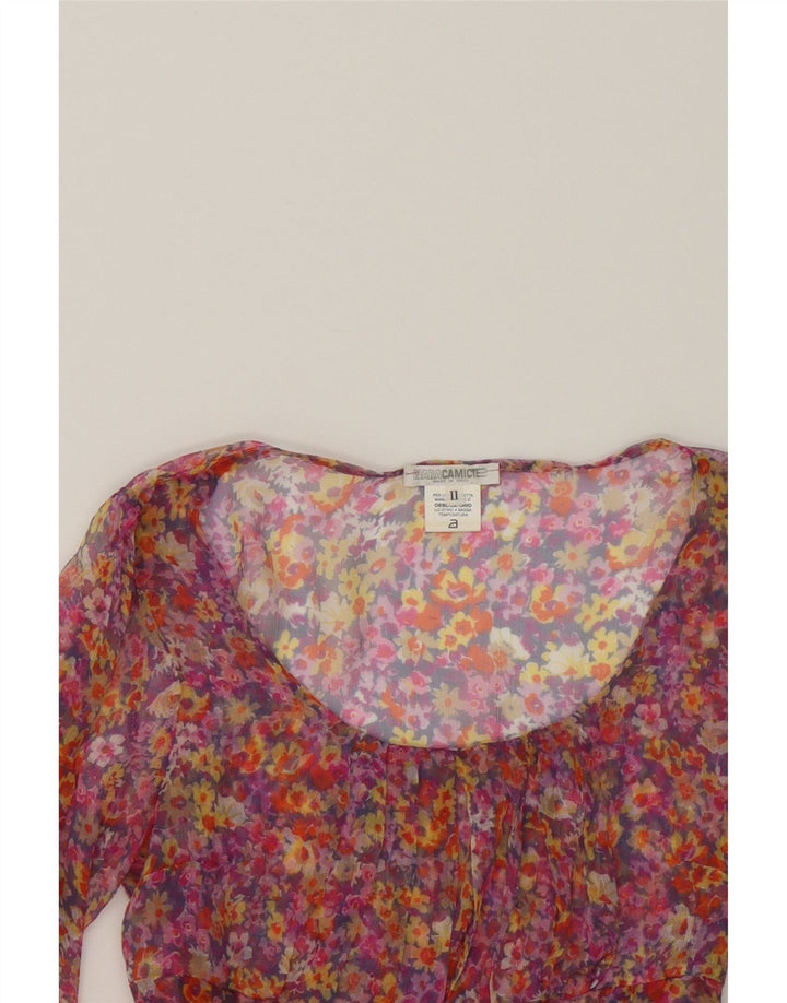 NARACAMICEE Womens 3/4 Sleeve Blouse Top UK 12 Medium Multicoloured Floral Vintage Naracamicee and Second-Hand Naracamicee from Messina Hembry 