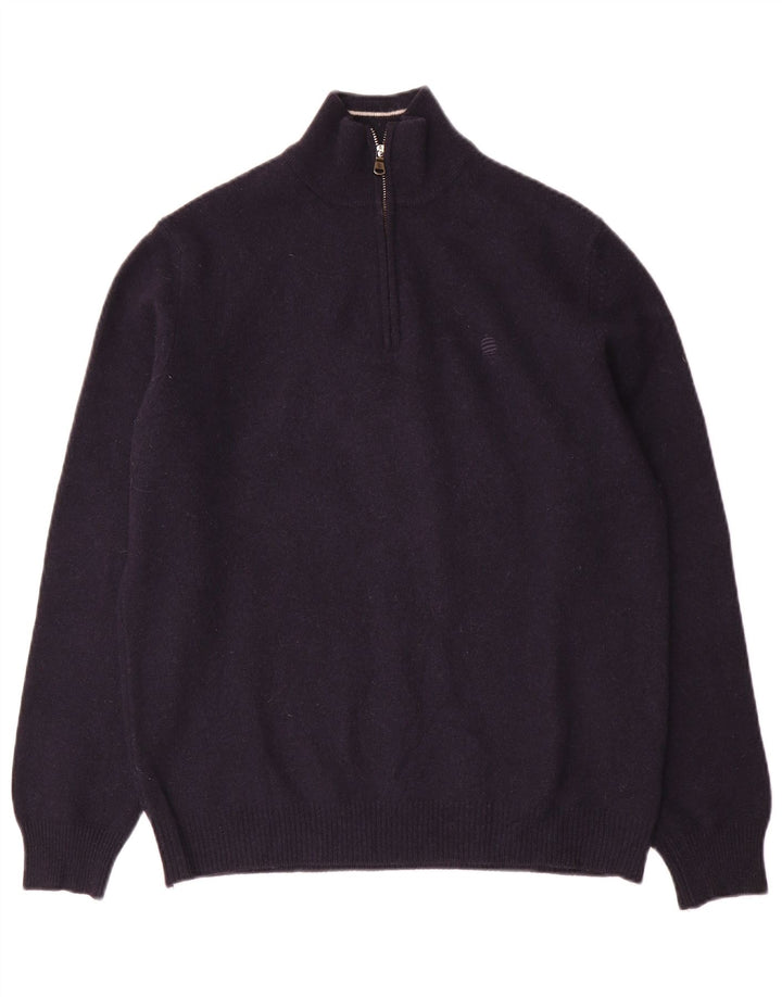Marina Yachting Maglione da uomo con zip e collo grande blu navy