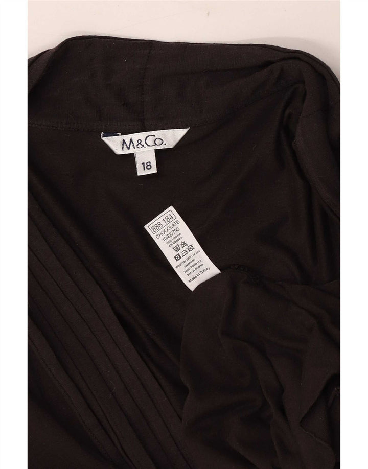 Maglione cardigan aperto da donna M&Co UK 18 XL viscosa marrone