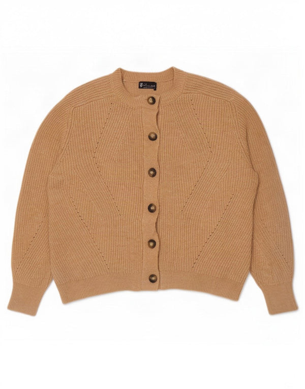 Maglione cardigan vestibilità ampia da donna Marks & Spencer UK 16 grande acrilico beige
