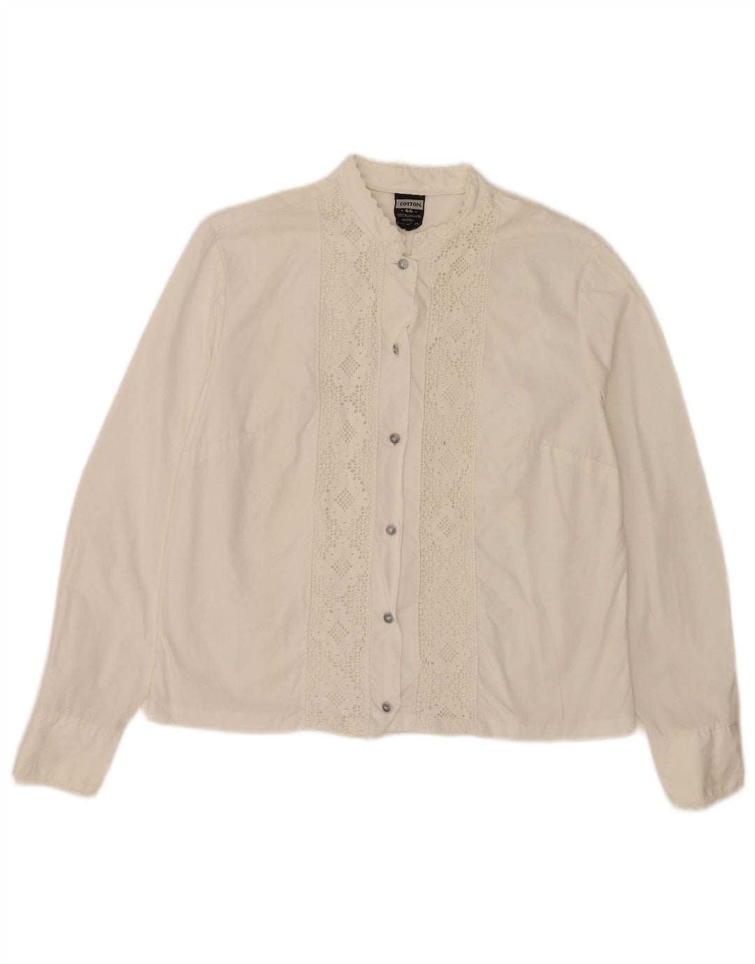 Camicia Donna Vintage IT 44 Cotone Bianco Medio