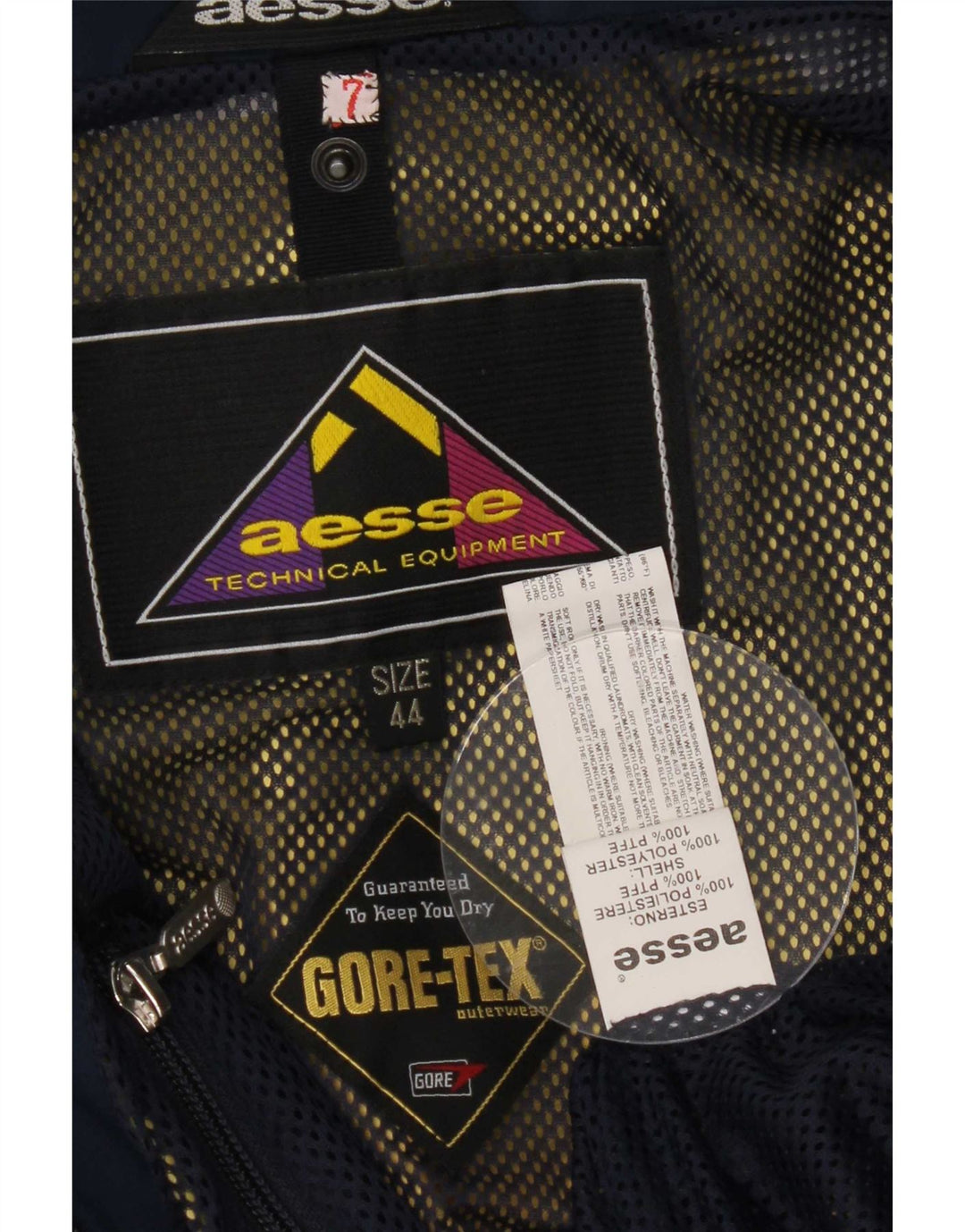 Giacca antipioggia da donna con cappuccio Gore-Tex Aesse IT 44 Medium Blu Navy Poliestere