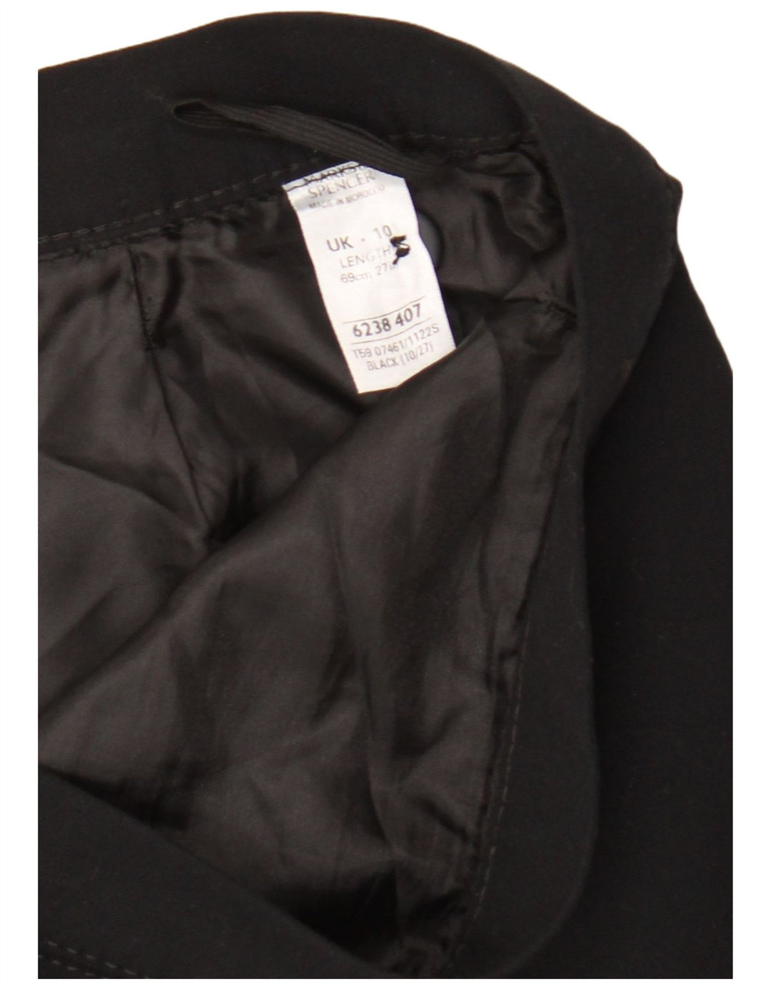 Gonna a tubino da donna Marks & Spencer UK 10 piccola W28 poliestere nero