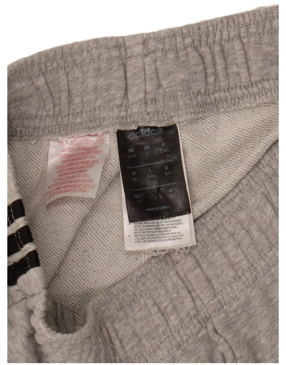 Pantaloncini sportivi Adidas da ragazzo 13-14 anni in cotone grigio