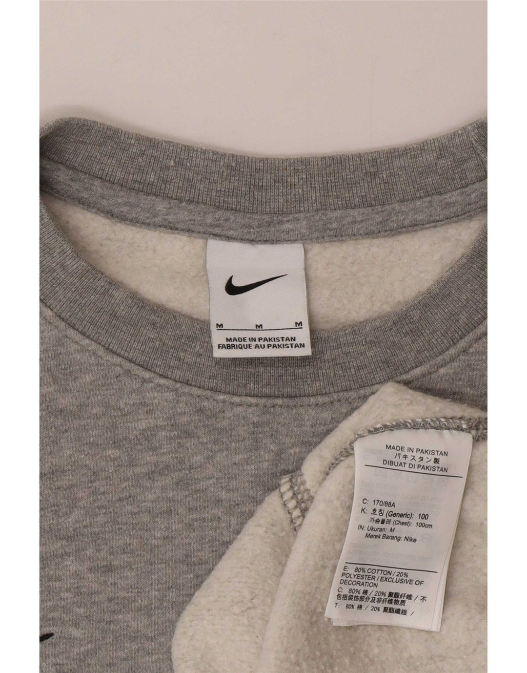 Felpa Nike Uomo Maglione Cotone Grigio Medio