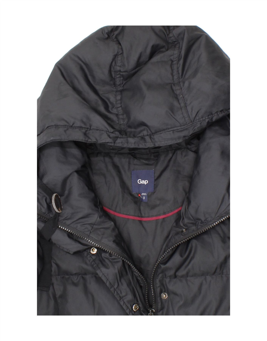 GAP Womens Hooded Padded Jacket UK 10 Small Black Polyester Vintage Gap and Second-Hand Gap from Messina Hembry 
