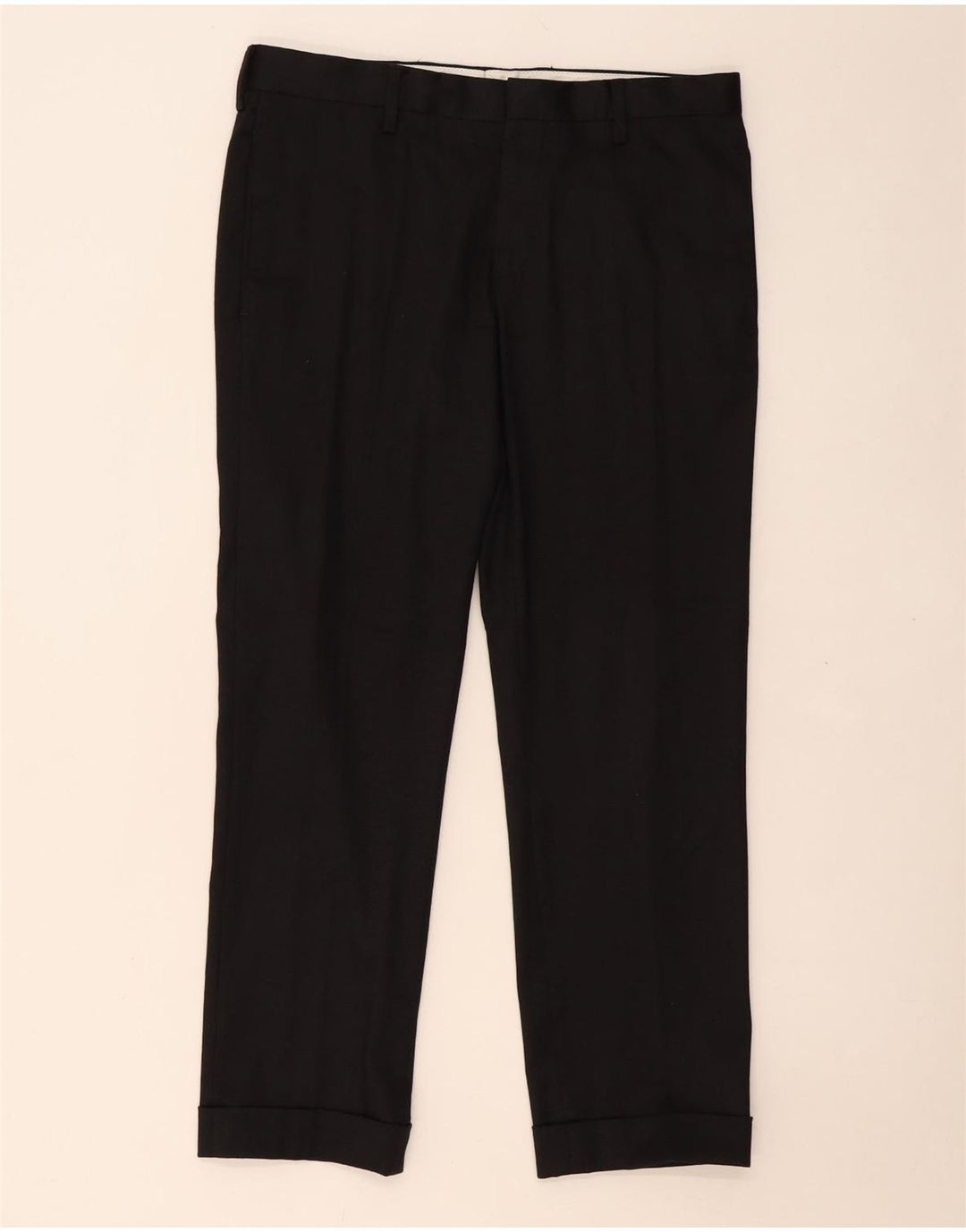 Pantaloni chino dritti da uomo ZARA EU 40 medio W31 L28 poliestere nero