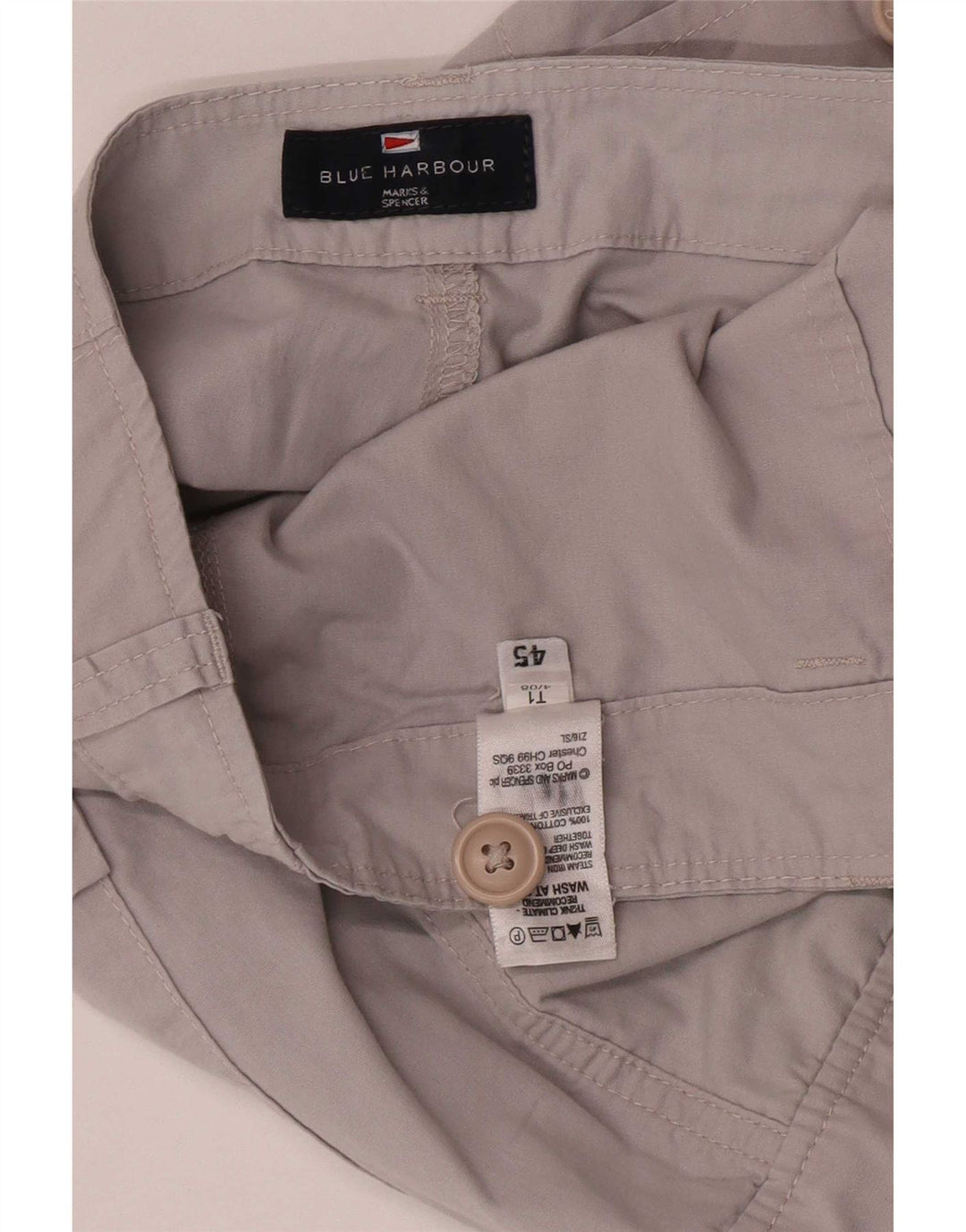 Pantaloncini cargo Marks & Spencer da uomo blu Harbour W36 grandi cotone grigio