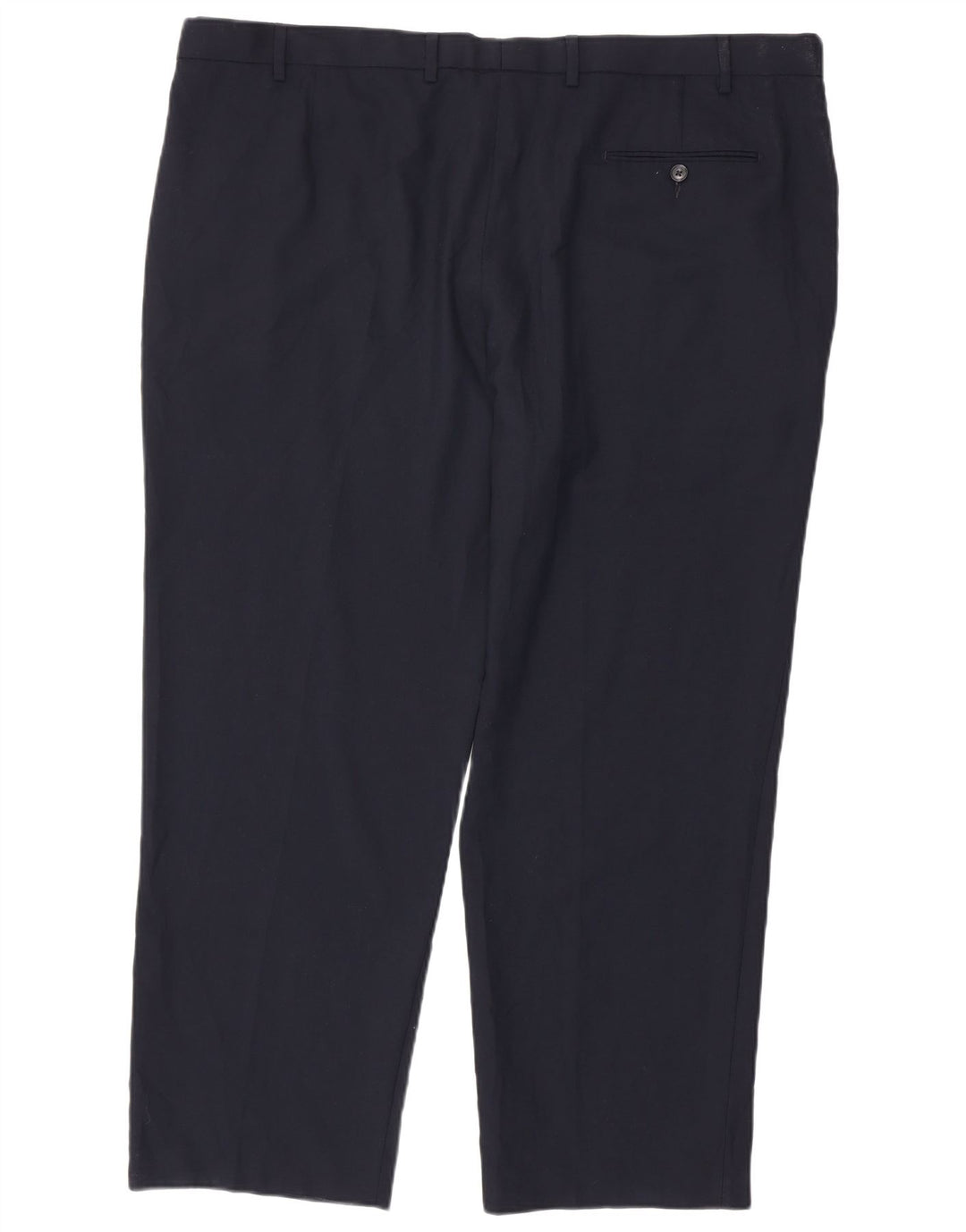 Pantaloni da abito vestibilità regolare da uomo Marks & Spencer W46 L31 poliestere blu navy