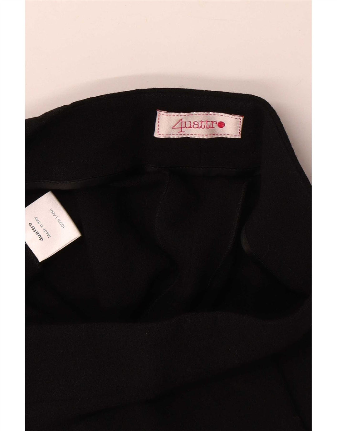 Pantaloni cropped vintage da donna W26 L23 in lana nera