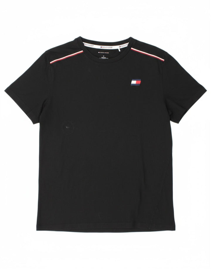 TOMMY HILFIGER Mens T-Shirt Top Medium Black Cotton
