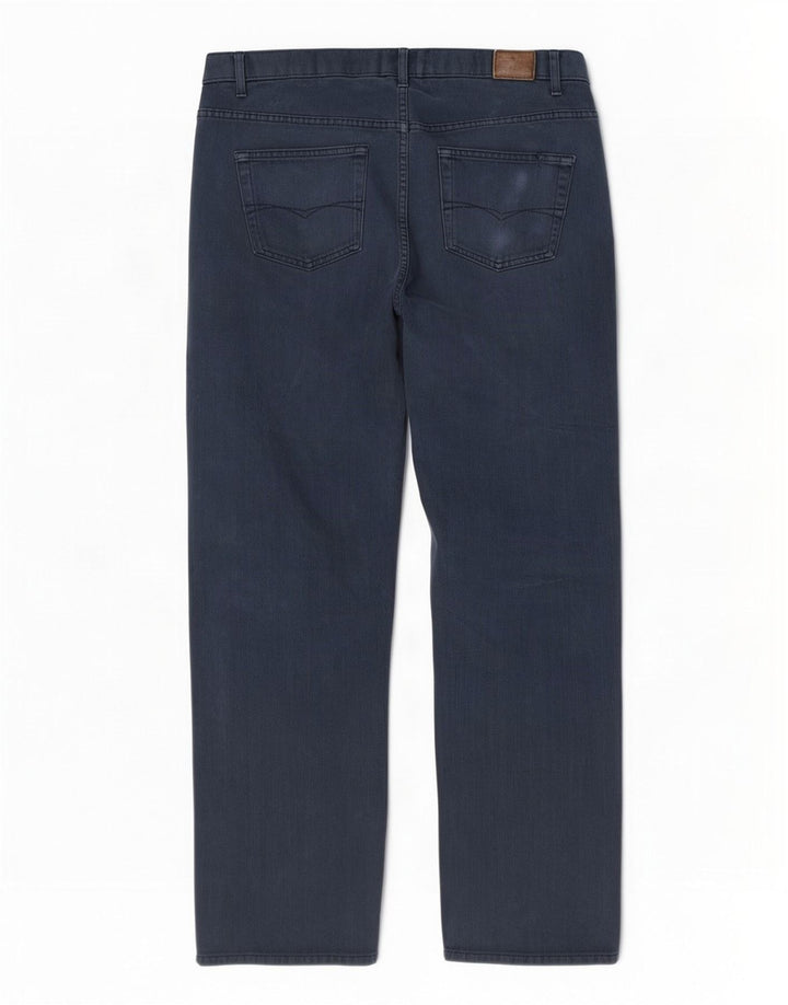 Jeans dritti da uomo Marks & Spencer blu Harbour W34 L31 cotone blu scuro