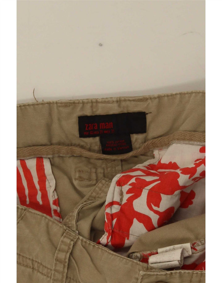 Pantaloncini cargo Zara da uomo EU 40 medi W31 cotone beige